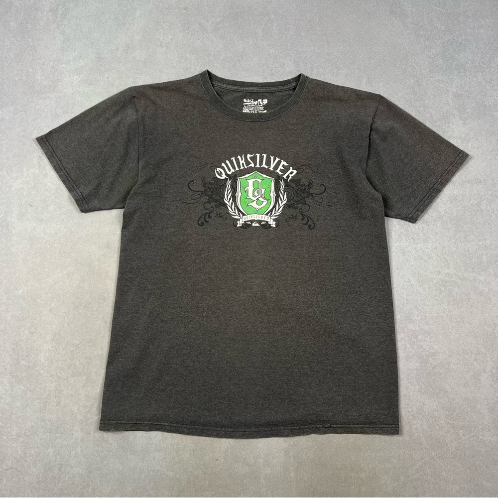 Quiksilver Gray T-Shirt with Green Logo